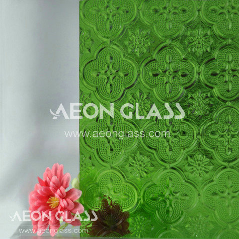 3mm-8mm Green Patterned Glass (Flora, Karatachi, Millennium, Mistlite, Nashiji etc) with CE&ISO Certificate