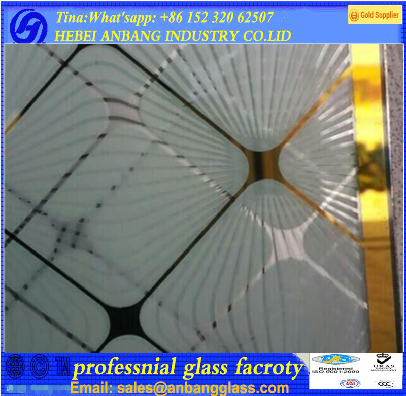 Dark blue titanium glass, clear acid titanium glass, golden acid titanium glass, beautiful decorative glass, China manufacture