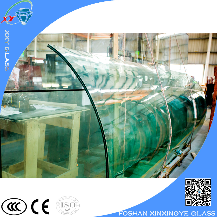 7 meter  19mm extra clear curved laminated glass for wall