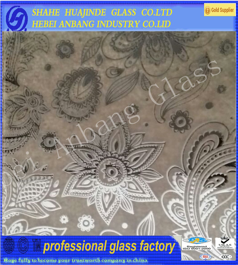 Ice acid glass,acid etched glass,,decorative 4mm 5mm  door/ window glass