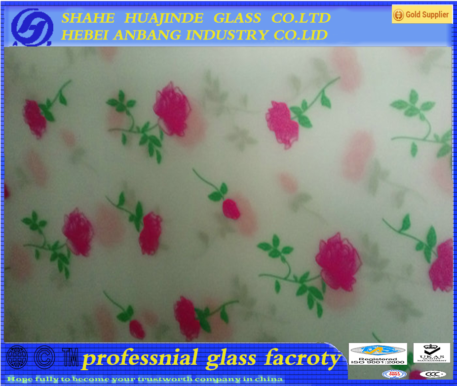 3mm 4mm 5mm silk print glass, silk screen glass,decorative glass, China manufacture