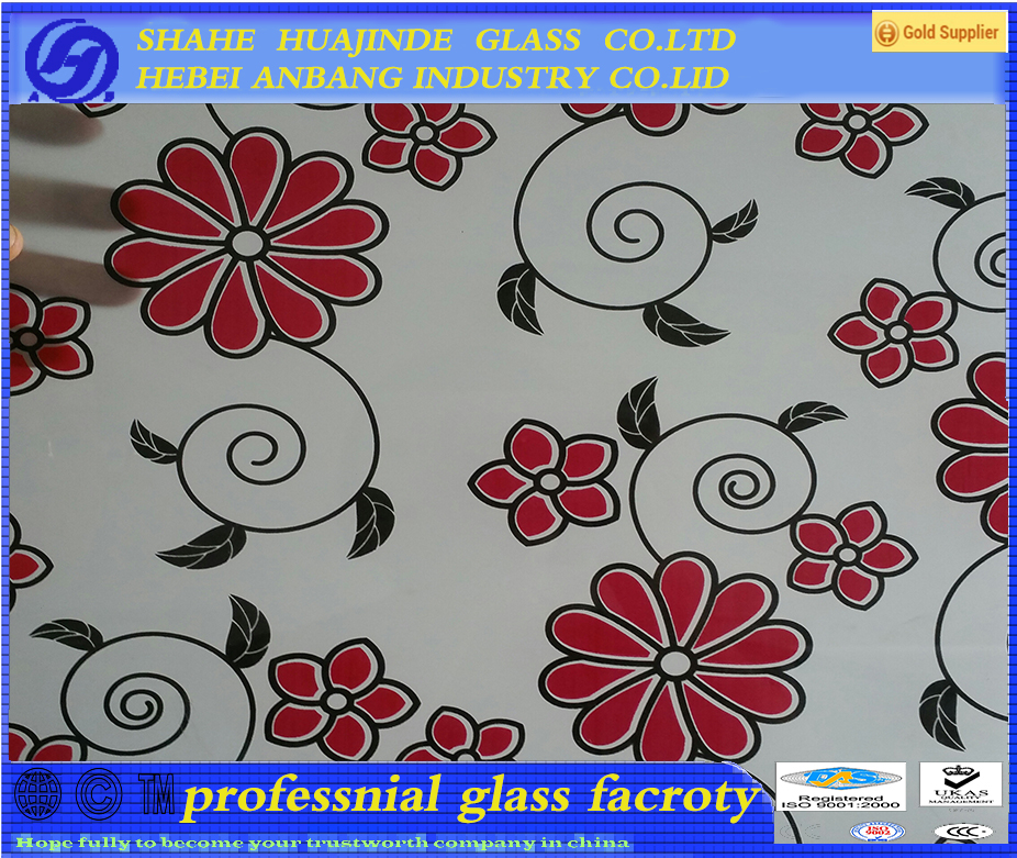 3mm 4mm 5mm silk print glass, silk screen glass,decorative glass, China manufacture