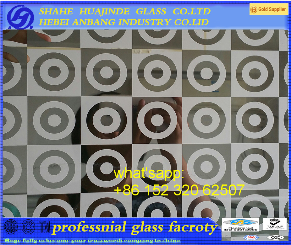 acid etched glass, titanium glass,decorative 4mm 5mm  door/ window glass/satin glass