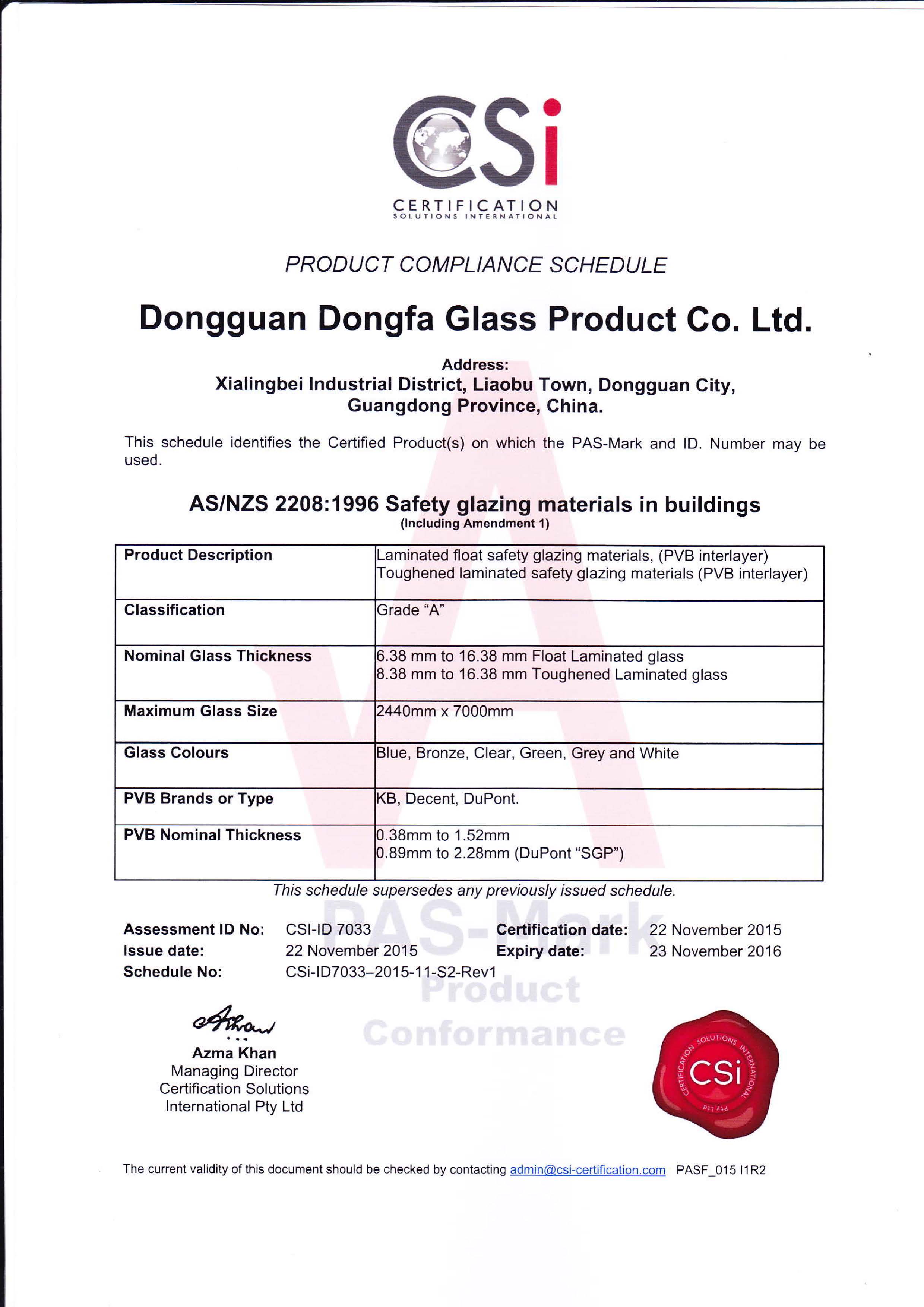 Tempered Dupont SGP laminated safety glass