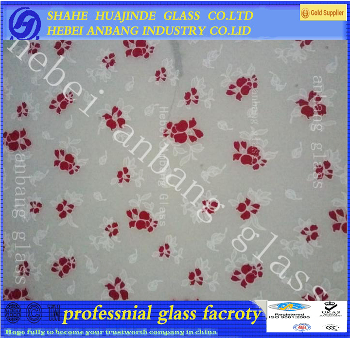  silk print glass, clear/frosted decorative art  glass, beautiful and best price glass 