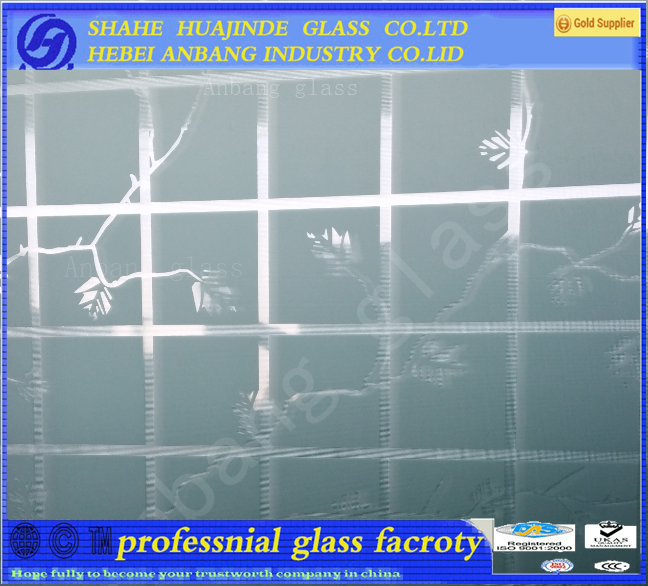 Acid pattern glass,frosted decorative glass with door /window 