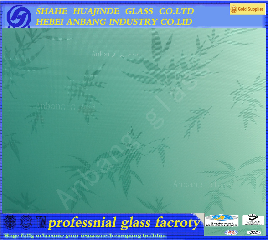 Acid pattern glass,frosted decorative glass with door /window 