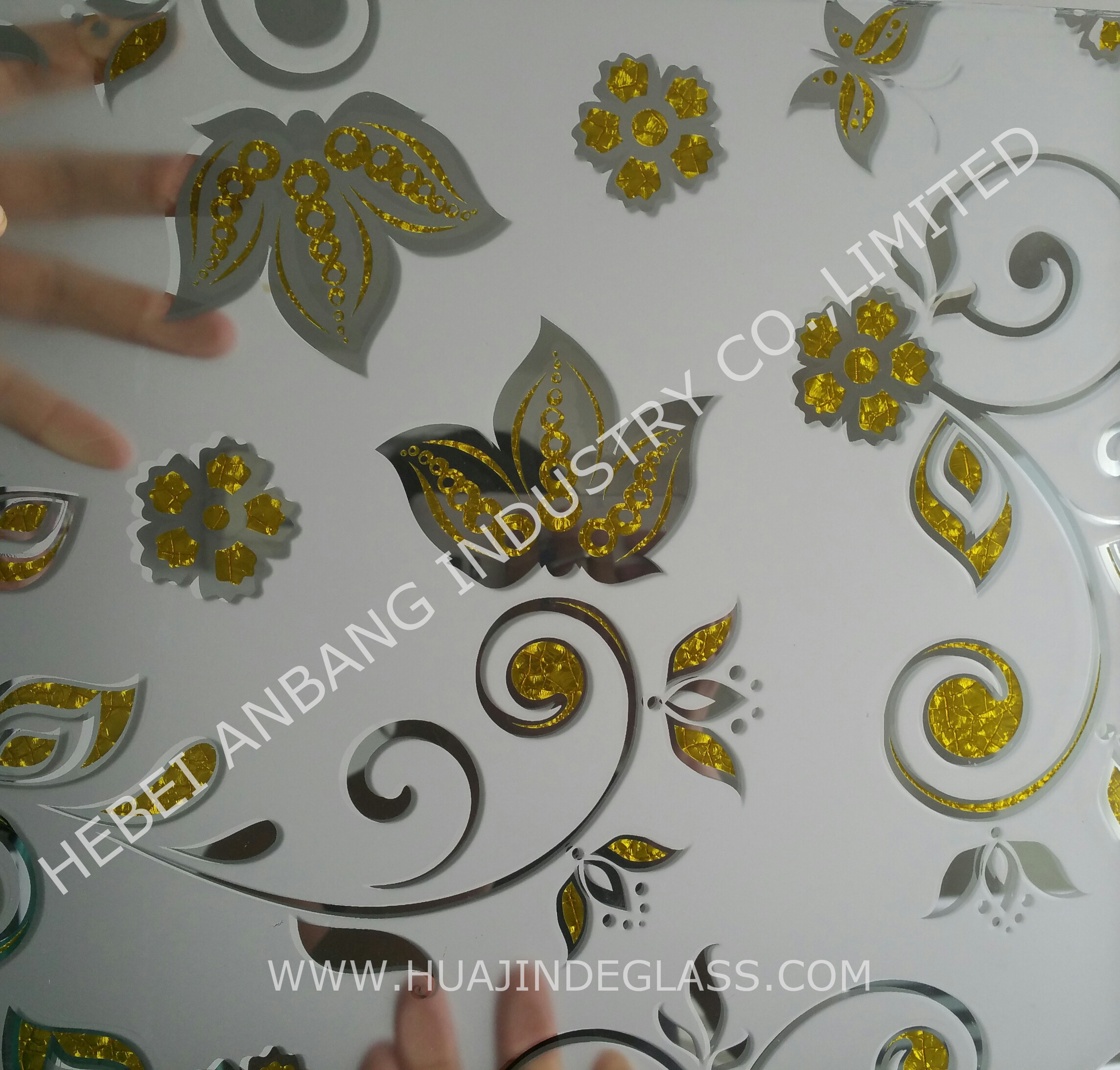 4mm ice titanium glass/acid etched pattern glass/frosted glass