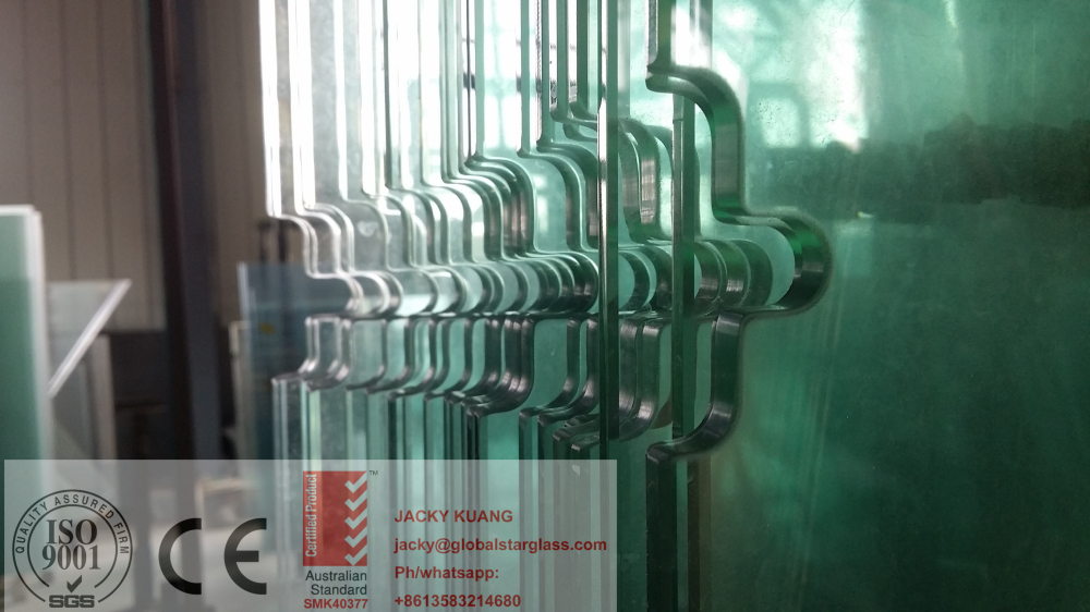 8-19mm Shaped Toughened Glass with polished flat edges