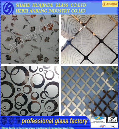 Best price acid etched decorative frosted glass, titanium glass used indoor, window