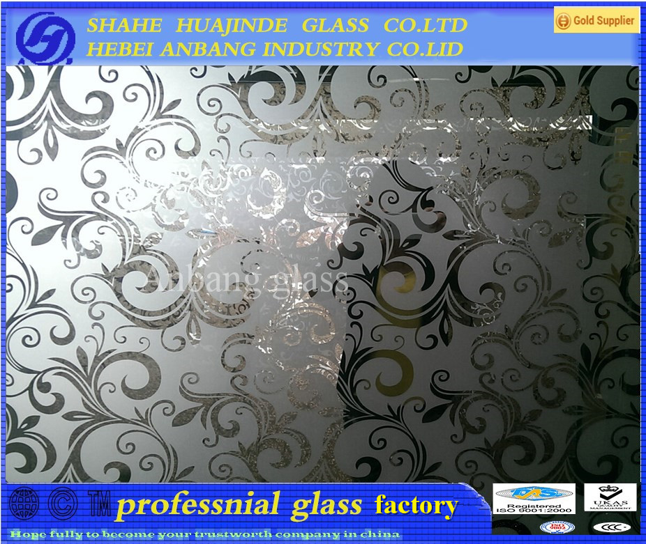 Titanium glass mirror, acid frosted titanium glass, decorative art door window glass