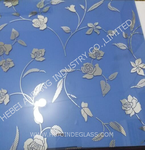 Titanium glass mirror, acid frosted titanium glass, decorative art door window glass