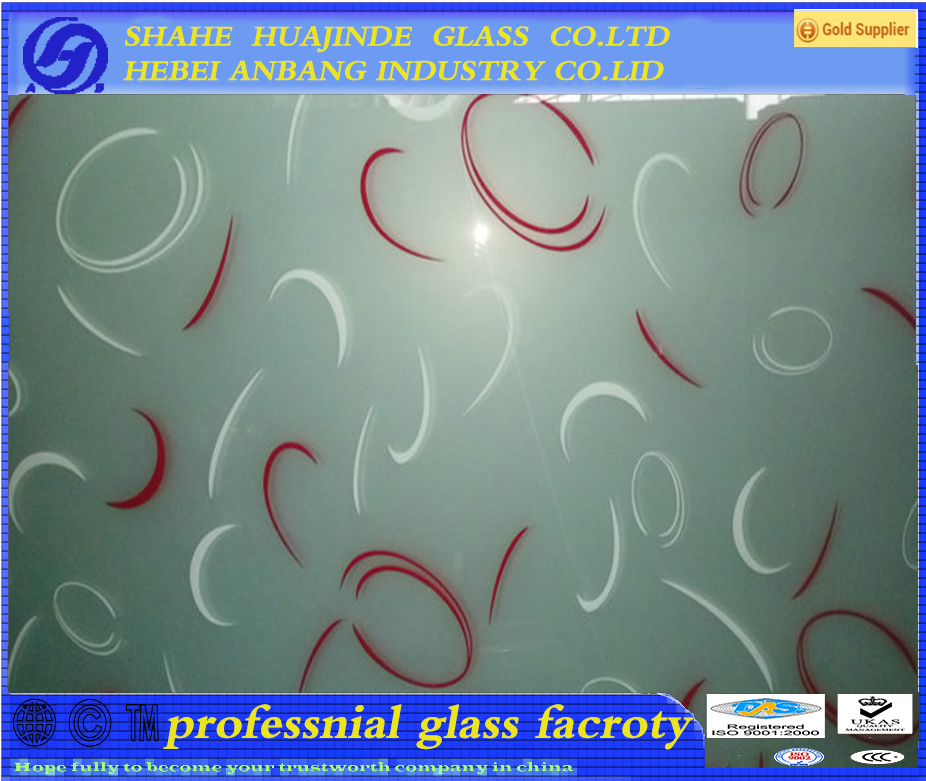  silk print glass, clear/frosted decorative art  glass, beautiful and best price glass 