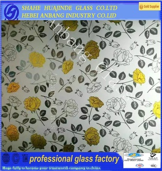 silk print glass, clear/frosted decorative art  glass, beautiful and best price glass