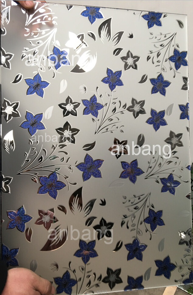 New designs ice flower with acid etched glass, best price acid etched glass