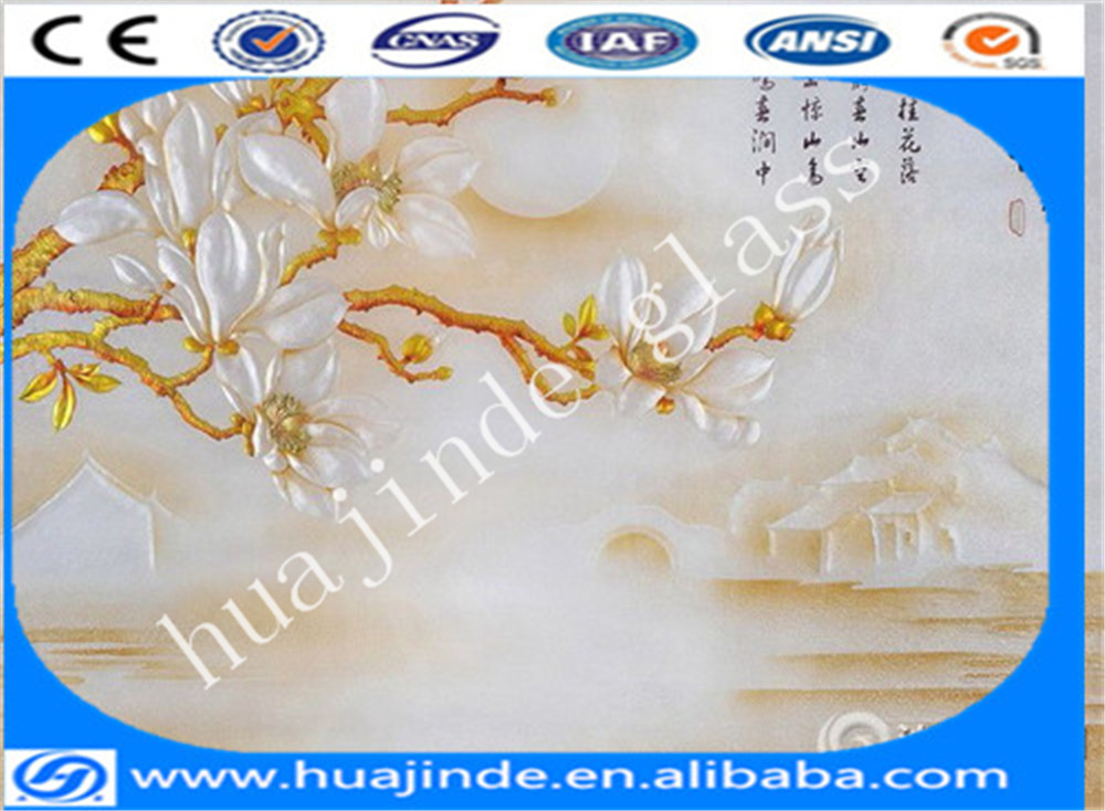 3-12mm high quality background wall glass with popular designs  , frosted door/window/ceiling /wall decorative factory