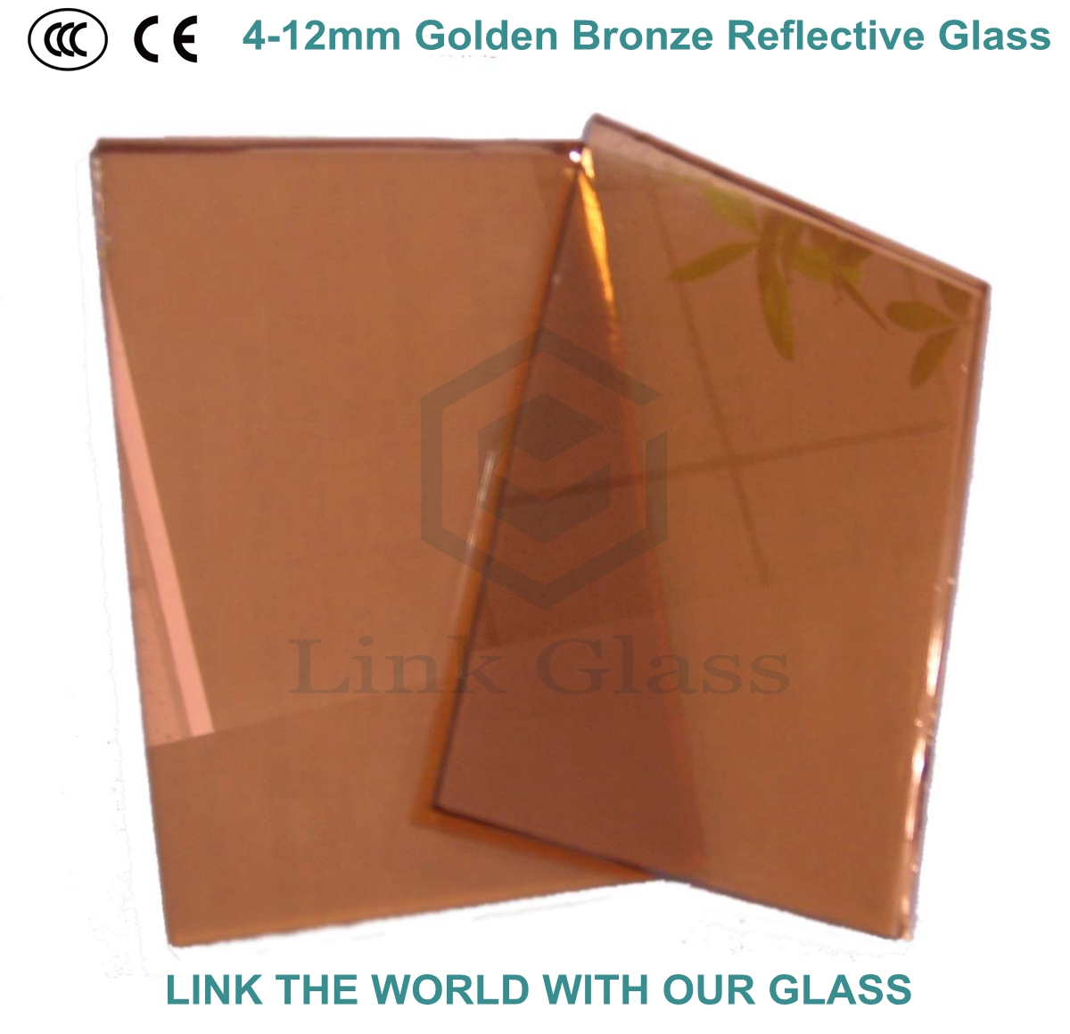 10mm Bronze & Golden Bronze Reflective / Tinted Glass with Ce & ISO9001 for Glass Window