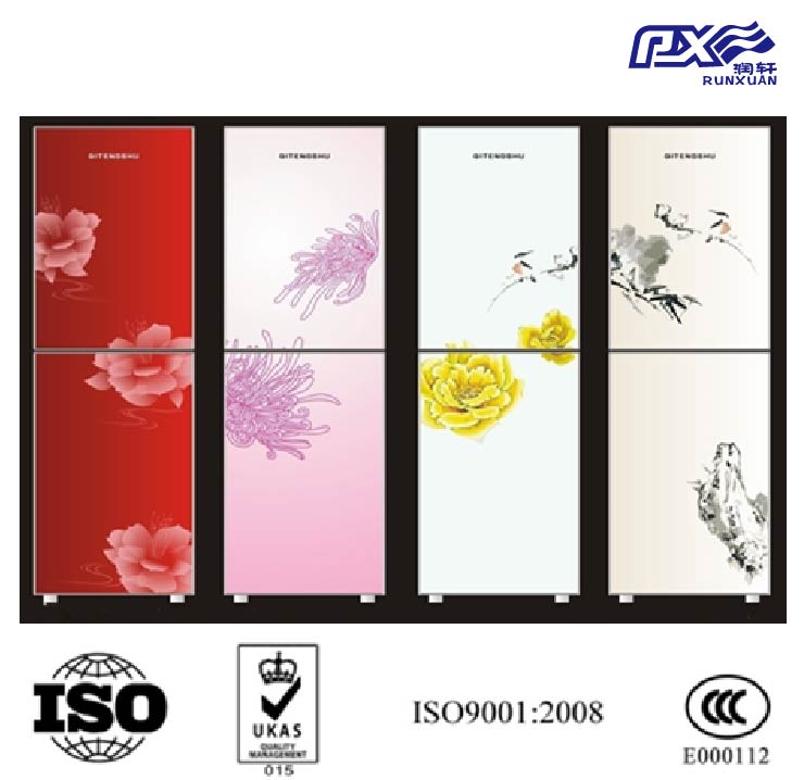 color crystal glass panel for refrigerators