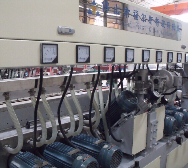 straight line glass double grinding production line