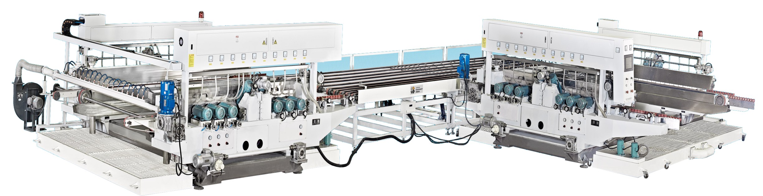 straight line glass double grinding production line