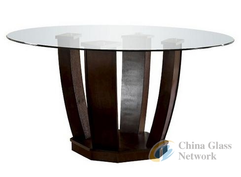 Round tempered glass dinning table