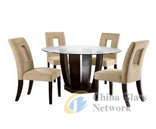 Round tempered glass dinning table