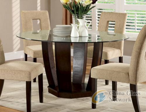 Round tempered glass dinning table