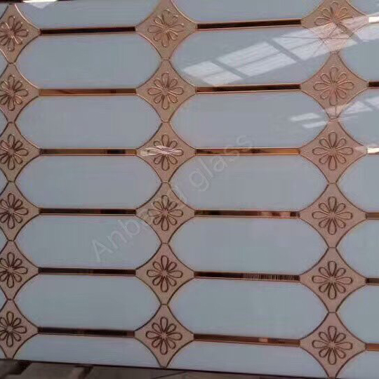 4mm锛?mm high quality background wall glass with popular designs  , frosted door/window/ceiling /wall decorative factory