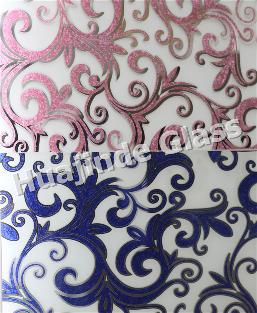 4mm high quality decorative acid designs glass  , frosted door/window/ceiling /wall decorative factory