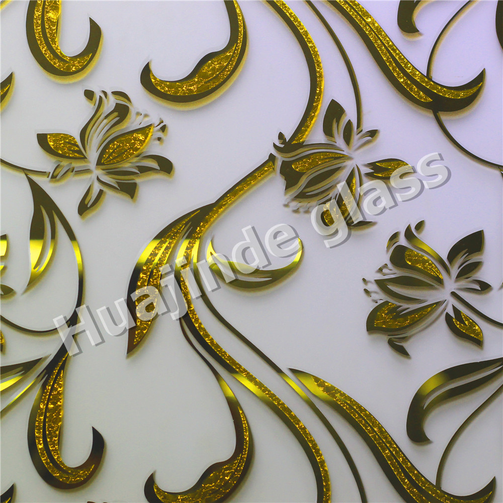 4mm high quality decorative acid designs glass  , frosted door/window/ceiling /wall decorative factory