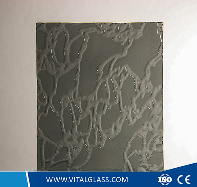 Grey Map Patterned Glass with CE&ISO9001