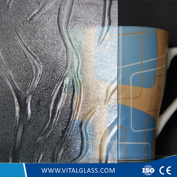 Flame/Desert Sand Patterned/Figured Glass with CE&ISO9001