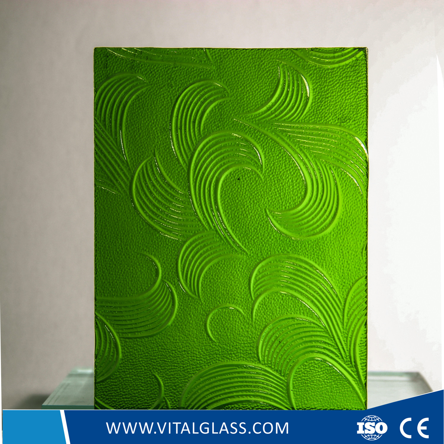 Green May Flower Pattern Glass