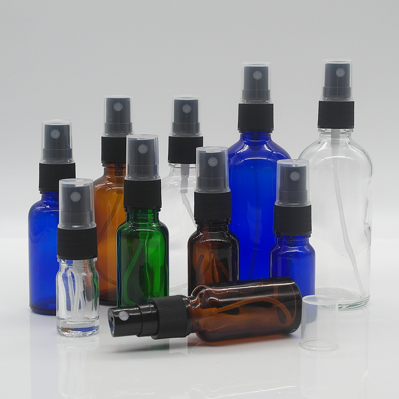 Supply Clear/Amber/Blue/Green Essential Oil Glass Bottles With Caps and Droppers