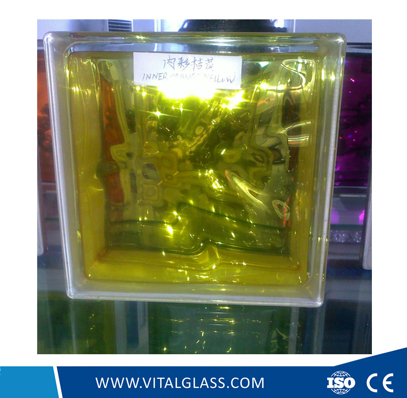 High Quality Inner Yellow Glass Block for Decoration (G-B)