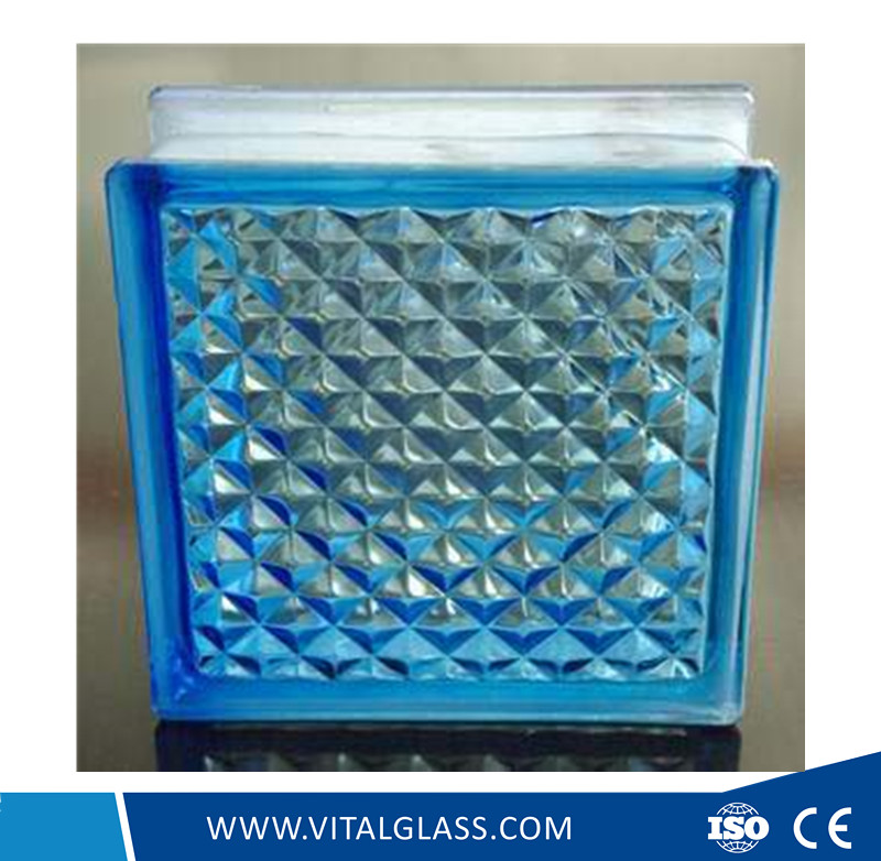 Blue Lattice Glass Block