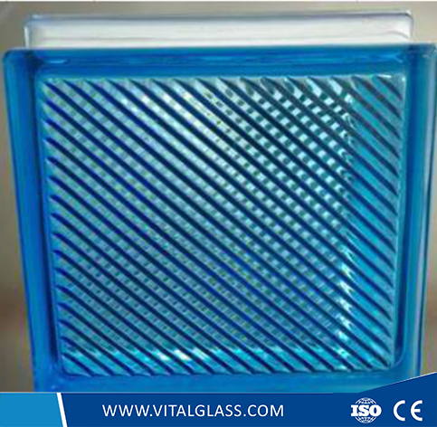 Blue Lattice Glass Block