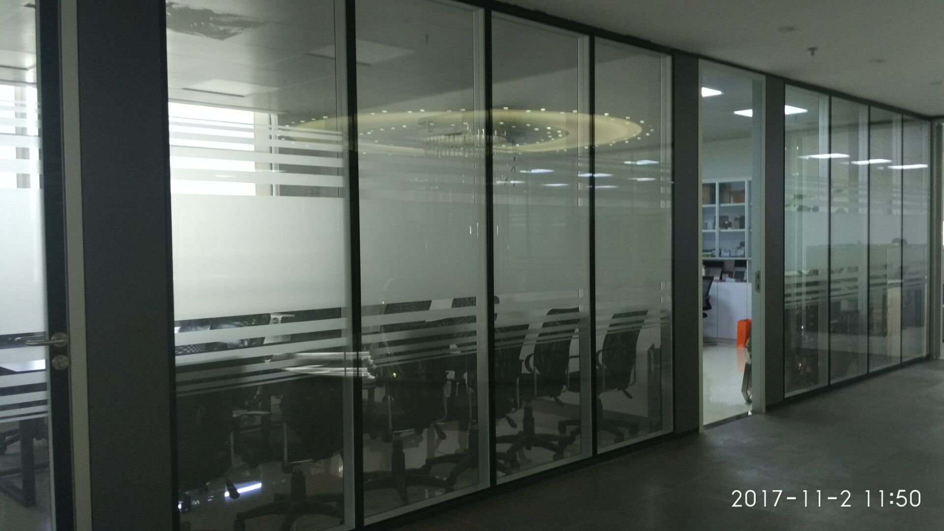 partition glass  with  decorative stainless steel