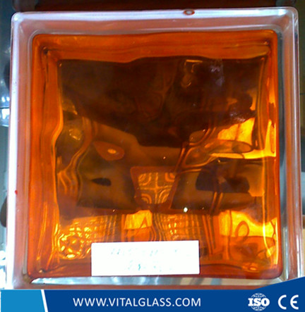 High Quality Inner Orange Glass Block for Decoration (G-B)