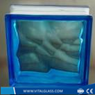 Toughened Safety Blue Cloudy Glass Block (G-B)