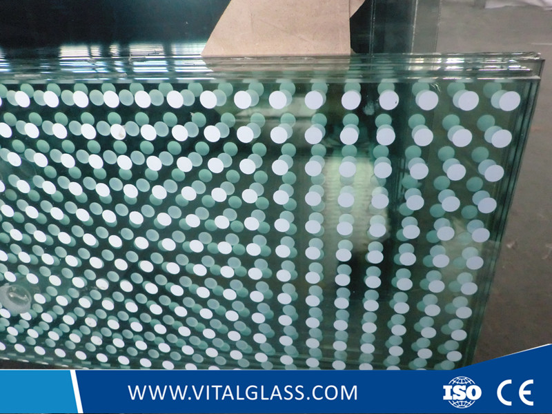 Silk screen printing laminated glass