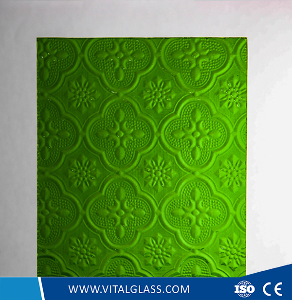 Green MayFlower Pattern Glass