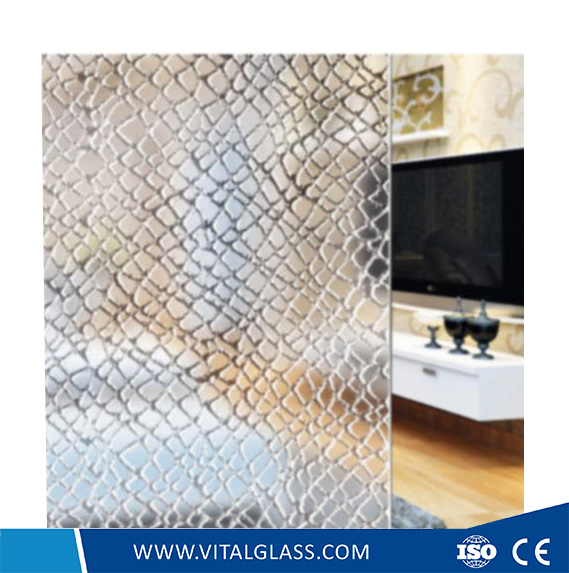 4-6mm Acid Etched Art Glass for Decorative Wall Glass