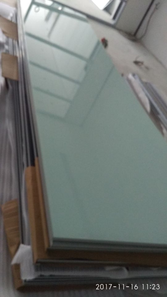 Laminated milky glass with stainlesss frame