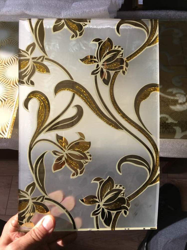 ice pattern glass, ice acid glass, golden flower glass, designed glass