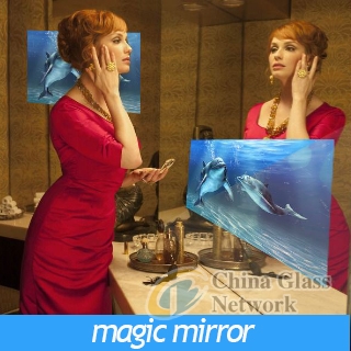 magic mirror glass/ mirror display glass/mirror tv screen glass for sale