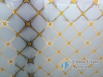 Sliver flower design decorative art glass manufacturer in china