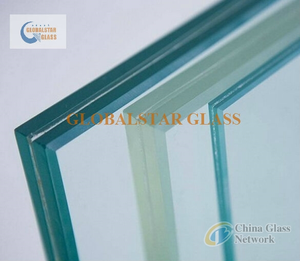 Laminated glass on clear color and ultra clear