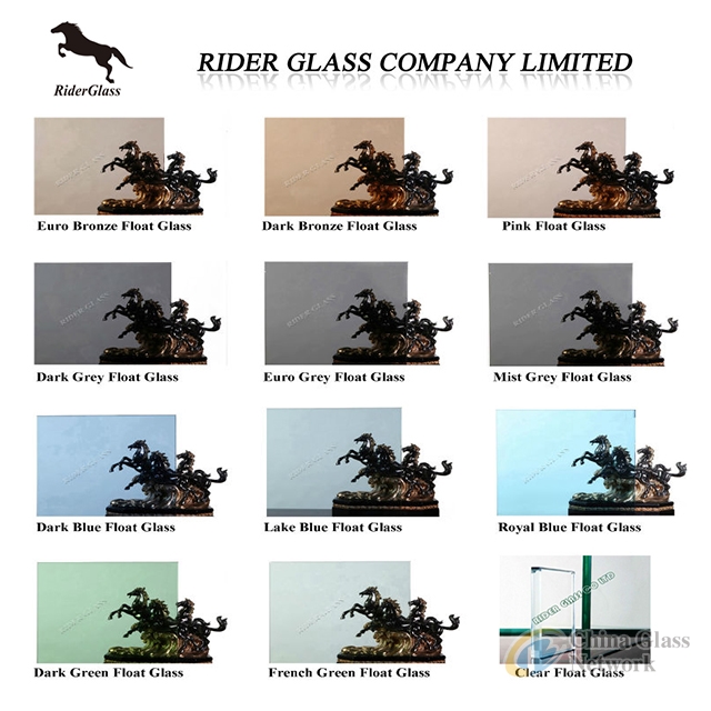 2-19mm CLEAR AND TINTED RIDER GLASS WITH CE AND ISO9001 (FLOAT GLASS)