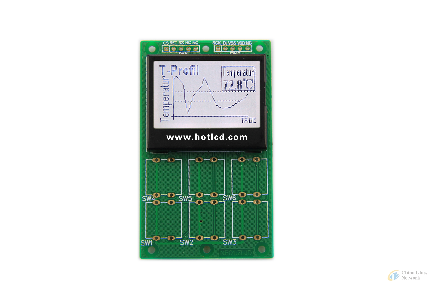 LCD display   mode:COG13264  with PCB , FSTN,   positive and transflective